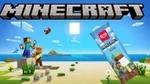 Minecraft characters dig on a beach. Packaging for the new Wall’s limited-edition Minecraft ice cream is in the foreground.