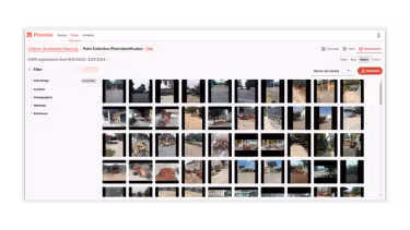 The Premise dashboard with uploaded photos of collection points.